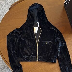 Fabletics NWT Black Velour Women's Hoodie